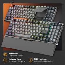Redragon K648 90% Wired Aluminum RGB Gaming Keyboard, 94 Keys Tactical Mechanical Keyboard w/Hot-Swap Socket, Rock-Solid Metal Board Built-in Noise Absorbing Foams & Wrist Support, Quiet Red Switch