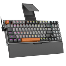 Redragon K648 90% Wired Aluminum RGB Gaming Keyboard, 94 Keys Tactical Mechanical Keyboard w/Hot-Swap Socket, Rock-Solid Metal Board Built-in Noise Absorbing Foams & Wrist Support, Quiet Red Switch