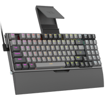 Redragon K648 90% Wired Aluminum RGB Gaming Keyboard, 94 Keys Tactical Mechanical Keyboard w/Hot-Swap Socket, Rock-Solid Metal Board Built-in Noise Absorbing Foams & Wrist Support, Quiet Red Switch