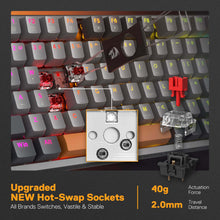 Redragon K648 90% Wired Aluminum RGB Gaming Keyboard, 94 Keys Tactical Mechanical Keyboard w/Hot-Swap Socket, Rock-Solid Metal Board Built-in Noise Absorbing Foams & Wrist Support, Quiet Red Switch