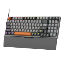 Redragon K648 90% Wired Aluminum RGB Gaming Keyboard, 94 Keys Tactical Mechanical Keyboard w/Hot-Swap Socket, Rock-Solid Metal Board Built-in Noise Absorbing Foams & Wrist Support, Quiet Red Switch