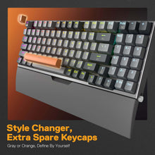 Redragon K648 90% Wired Aluminum RGB Gaming Keyboard, 94 Keys Tactical Mechanical Keyboard w/Hot-Swap Socket, Rock-Solid Metal Board Built-in Noise Absorbing Foams & Wrist Support, Quiet Red Switch