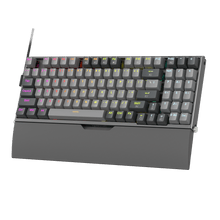 Redragon K648 90% Wired Aluminum RGB Gaming Keyboard, 94 Keys Tactical Mechanical Keyboard w/Hot-Swap Socket, Rock-Solid Metal Board Built-in Noise Absorbing Foams & Wrist Support, Quiet Red Switch