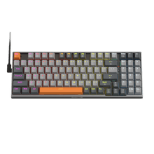 Redragon K648 90% Wired Aluminum RGB Gaming Keyboard, 94 Keys Tactical Mechanical Keyboard w/Hot-Swap Socket, Rock-Solid Metal Board Built-in Noise Absorbing Foams & Wrist Support, Quiet Red Switch