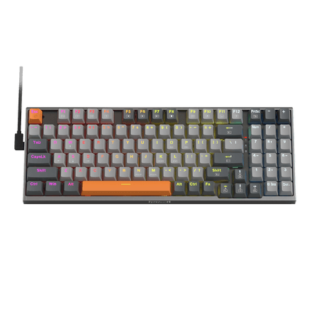 Redragon K648 90% Wired Aluminum RGB Gaming Keyboard, 94 Keys Tactical Mechanical Keyboard w/Hot-Swap Socket, Rock-Solid Metal Board Built-in Noise Absorbing Foams & Wrist Support, Quiet Red Switch