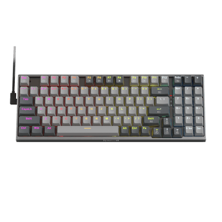 Redragon K648 90% Wired Aluminum RGB Gaming Keyboard, 94 Keys Tactical Mechanical Keyboard w/Hot-Swap Socket, Rock-Solid Metal Board Built-in Noise Absorbing Foams & Wrist Support, Quiet Red Switch