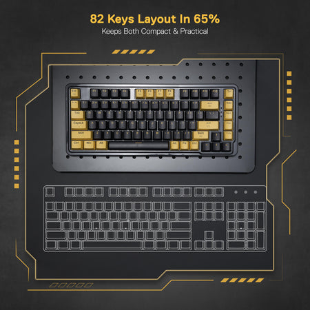 Redragon K649 78% Wired Gasket RGB Gaming Keyboard, 82 Keys Layout Hot-Swap Compact Mechanical Keyboard w/Hot-Swappable Socket, Sound Absorbing Foam, Quiet Custom Linear Switch