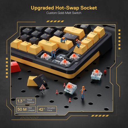 Redragon K649 78% Wired Gasket RGB Gaming Keyboard, 82 Keys Layout Hot-Swap Compact Mechanical Keyboard w/Hot-Swappable Socket, Sound Absorbing Foam, Quiet Custom Linear Switch