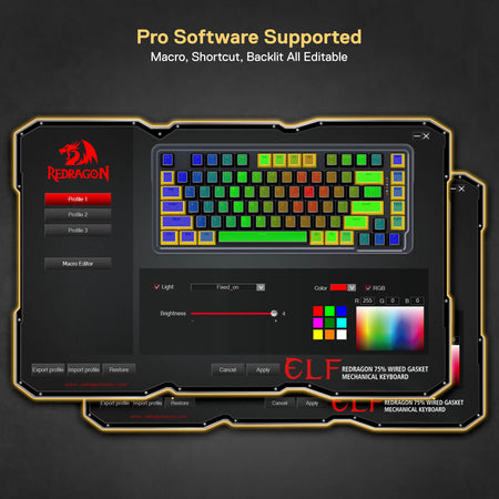 Redragon K649 78% Wired Gasket RGB Gaming Keyboard, 82 Keys Layout Hot-Swap Compact Mechanical Keyboard w/Hot-Swappable Socket, Sound Absorbing Foam, Quiet Custom Linear Switch