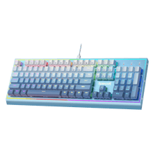 Redragon K654 RGB Gaming Keyboard, 104 Keys Wired Mechanical Keyboard w/Weighted Aluminum Frame, 3.5mm Sound Absorbing Foams, Upgraded Hot-swappable Socket, Mixed Color Keycaps, Bluemade