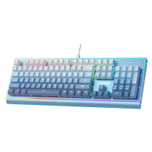 Redragon K654 RGB Gaming Keyboard, 104 Keys Wired Mechanical Keyboard w/Weighted Aluminum Frame, 3.5mm Sound Absorbing Foams, Upgraded Hot-swappable Socket, Mixed Color Keycaps, Bluemade