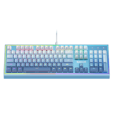 Redragon K654 RGB Gaming Keyboard, 104 Keys Wired Mechanical Keyboard w/Weighted Aluminum Frame, 3.5mm Sound Absorbing Foams, Upgraded Hot-swappable Socket, Mixed Color Keycaps, Bluemade