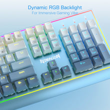 Redragon K654 RGB Gaming Keyboard, 104 Keys Wired Mechanical Keyboard w/Weighted Aluminum Frame, 3.5mm Sound Absorbing Foams, Upgraded Hot-swappable Socket, Mixed Color Keycaps, Bluemade