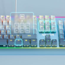 Redragon K654 RGB Gaming Keyboard, 104 Keys Wired Mechanical Keyboard w/Weighted Aluminum Frame, 3.5mm Sound Absorbing Foams, Upgraded Hot-swappable Socket, Mixed Color Keycaps, Bluemade