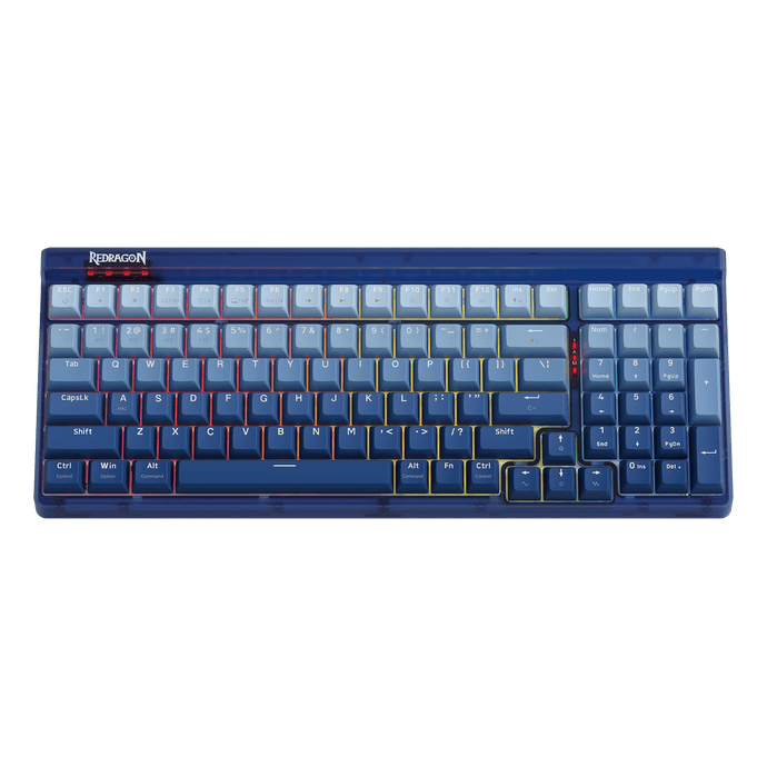 Redragon K656 PRO 3-Mode Wireless RGB Gaming Keyboard, 100 Keys Mechanical Keyboard w/Translucent Board, Hot-Swappable Socket, Sound Absorbing Foam & Custom Tactile Switch, Gradient BlueMade