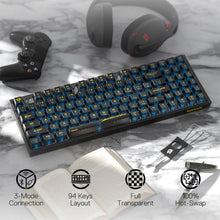 Redragon K658 PRO SE 90% 3-Mode Wireless RGB Gaming Keyboard, 94 Keys Full-Transparent Hot-Swap Mechanical Keyboard w/Upgraded Socket, Sound Absorbing Foams, Full Numpad, Translucent Custom Switch