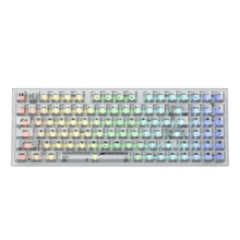 Redragon K658 PRO SE 90% 3-Mode Wireless RGB Gaming Keyboard, 94 Keys Full-Transparent Hot-Swap Mechanical Keyboard w/Upgraded Socket, Sound Absorbing Foams, Full Numpad, Translucent Custom Switch