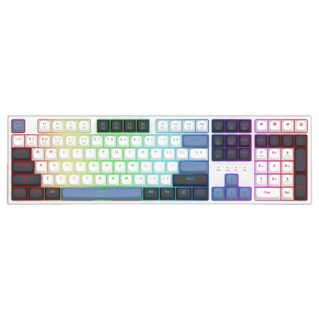 Redragon K668 Wired Gasket RGB Gaming Keyboard, 108 Keys Mechanical Keyboard w/Extra 4 Hotkeys, Upgraded Hot-swappable Socket, Sound Absorbing Foam, Mixed Color Keycaps, Custom Linear Switch