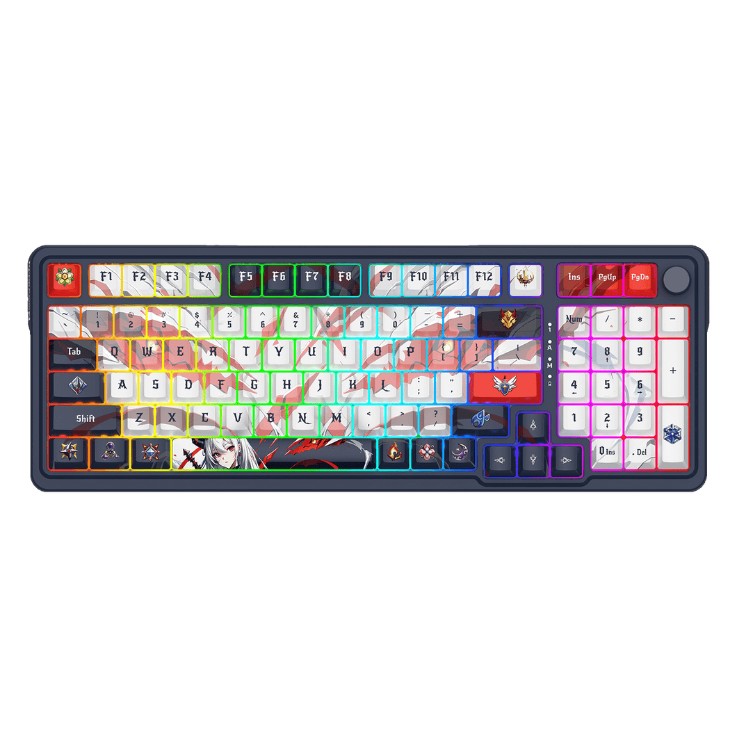 Redragon K686 PRO 98 Keys Wireless Gasket RGB Gaming Keyboard, 3-Modes Anime Mechanical Keyboard w/Hot-Swap Socket, Dedicated Knob Control & Sound Absorbing Pads, Custom Hi-Fi Linear Switch