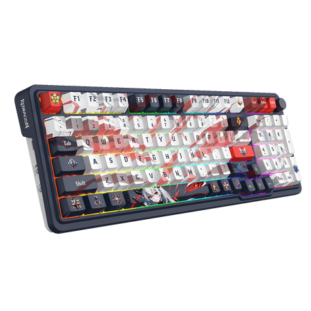 Redragon K686 PRO 98 Keys Wireless Gasket RGB Gaming Keyboard, 3-Modes Anime Mechanical Keyboard w/Hot-Swap Socket, Dedicated Knob Control & Sound Absorbing Pads, Custom Hi-Fi Linear Switch