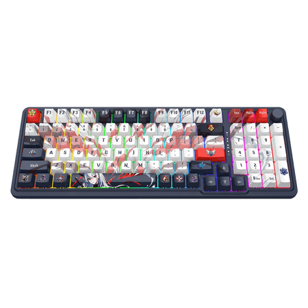 Redragon K686 PRO 98 Keys Wireless Gasket RGB Gaming Keyboard, 3-Modes Anime Mechanical Keyboard w/Hot-Swap Socket, Dedicated Knob Control & Sound Absorbing Pads, Custom Hi-Fi Linear Switch