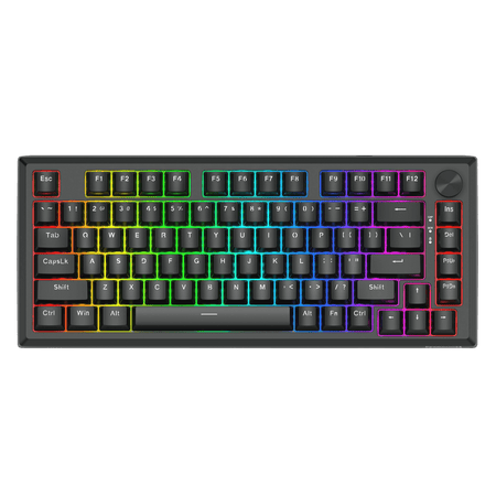 Redragon K687 Wired CNC Gasket Gaming Keyboard, 81 Keys Mechanical Keyboard w/Premium CNC Aluminum Board, Easy-Control Knob, 5-Layer Noise Dampening, Custom Linear Switch