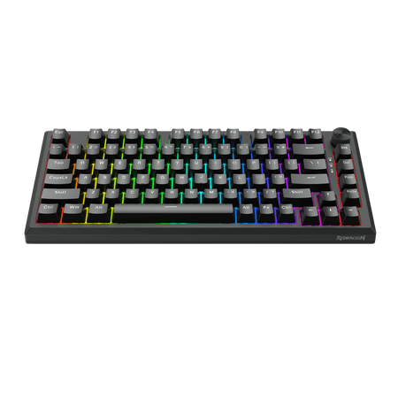 Redragon K687 Wired CNC Gasket Gaming Keyboard, 81 Keys Mechanical Keyboard w/Premium CNC Aluminum Board, Easy-Control Knob, 5-Layer Noise Dampening, Custom Linear Switch