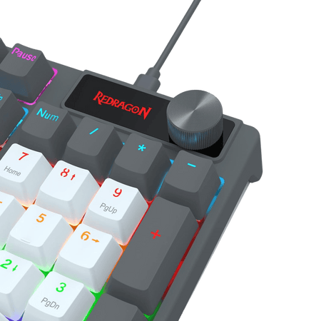 Redragon K718 Wired 104 Keys Gaming Keyboard, Rainbow Backlit Wired Mechanical Keyboard w/Dedicated Knob Control, Sound Absorbing Foams, Upgraded Hot-swappable Socket, Mixed Color Keycaps, Red Switch