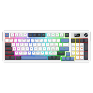 Redragon K719 Wireless Gasket Gaming Keyboard w/Hype Screen & Knob, 95 Keys Mechanical Keyboard, Easy-Control 1.14’’ TFT Info Display, 5-Layer Noise Dampener, Round PBT Keycaps, Mint Mambo Switch