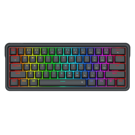 Redragon K722 60% Wired Gasket RGB Gaming Keyboard, 61 Keys Hot-Swap Compact Mechanical Keyboard w/Free-Mod Socket, 3-Layer Noise Dampening, Quiet Custom Linear Switch