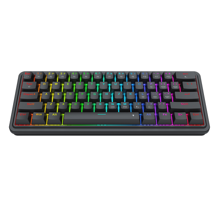 Redragon K722 60% Wired Gasket RGB Gaming Keyboard, 61 Keys Hot-Swap Compact Mechanical Keyboard w/Free-Mod Socket, 3-Layer Noise Dampening, Quiet Custom Linear Switch