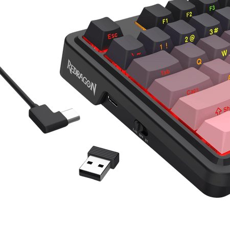 Redragon K728 PRO 80% Wireless Gasket Gaming Keyboard, 3-Mode 87 Keys TKL Mechanical Keyboard w/South-Facing LED & Hot-Swap Socket, 5-Layer Noise Dampening, Custom Linear Switch, PBT Gradient Keycaps