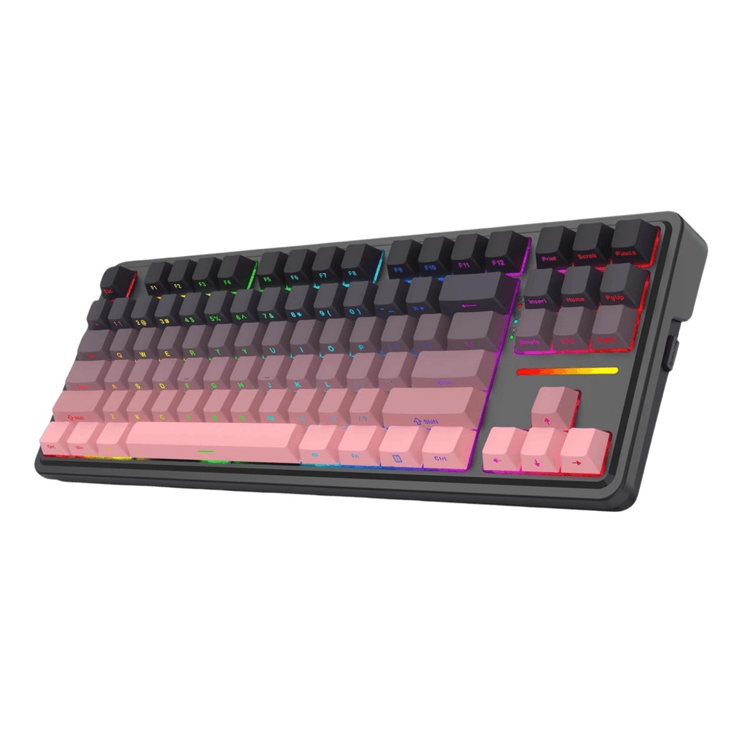 Redragon K728 PRO 80% Wireless Gasket Gaming Keyboard, 3-Mode 87 Keys TKL Mechanical Keyboard w/South-Facing LED & Hot-Swap Socket, 5-Layer Noise Dampening, Custom Linear Switch, PBT Gradient Keycaps