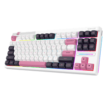 Redragon K729 80% Wired Gasket RGB Gaming Keyboard, 87 Keys TKL Mechanical Keyboard w/Dedicated Knob Control, Hot-Swap Socket, Mixed Color Keycaps & 5-Layer Noise Dampening, Custom Linear Switch
