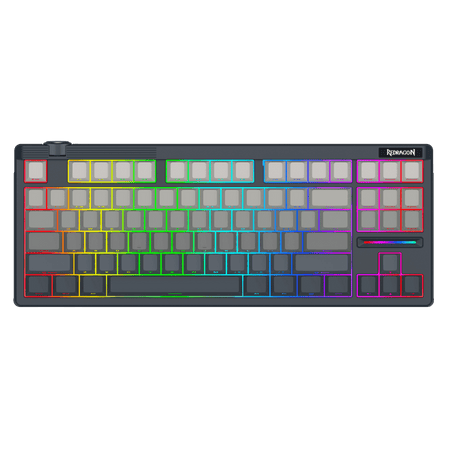 Redragon K729 PRO 80% Wireless Gasket RGB Gaming Keyboard, 3-Mode TKL Mechanical Keyboard w/Knob Control, Mix-Color PBT Keycaps, Hot-Swap South-Facing Socket & 5-Layer Dampener, Custom Silent Switch