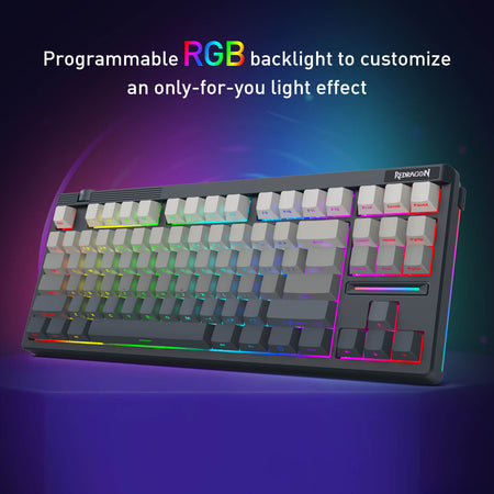 Gaming keyboard with RGB backlight on a dark background