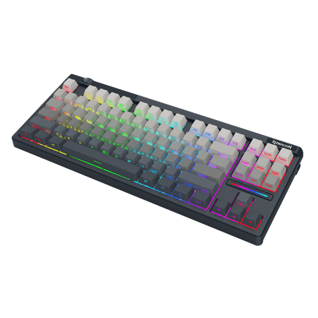 Mechanical keyboard with RGB lighting on a black background