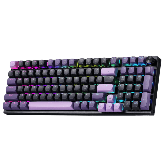 Redragon K740 PRO 98 Keys Wireless RGB Gaming Keyboard, 3-Mode PBT Mechanical Keyboard w/Solid Aluminum Base, Dedicated Knob Control & Hot-Swap Socket, Custom Linear Switch