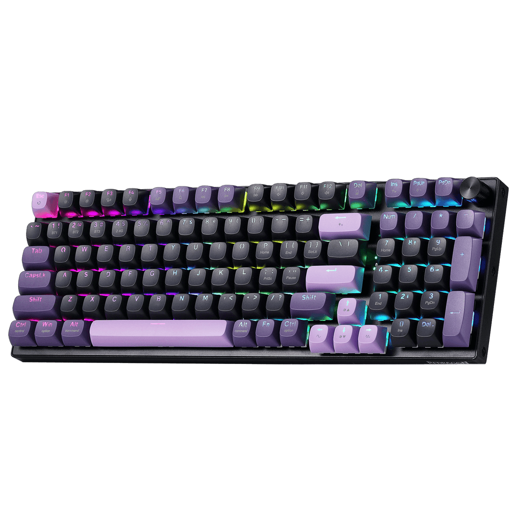 Redragon K740 PRO 98 Keys Wireless RGB Gaming Keyboard, 3-Mode PBT Mechanical Keyboard w/Solid Aluminum Base, Dedicated Knob Control & Hot-Swap Socket, Custom Linear Switch