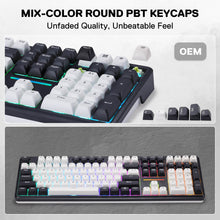 Redragon K745 PRO Mechanical keyboard with mix-color round PBT keycaps on a gray background