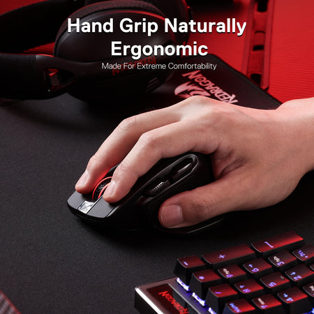 Redragon M806 Wireless Gaming Mouse, 7 Programmable Buttons Wired RGB Gamer Mouse w/ 3-Mode Connection, BT & 2.4G Wireless, Ergonomic Natural Grip Build, Software Supports DIY Keybinds & Backlit