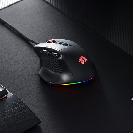 Redragon M806 Bullseye Gaming Mouse, 7 Programmable Buttons Wired RGB Gamer Mouse w/Ergonomic Natural Grip Build, Software Supports DIY Keybinds & Backlit