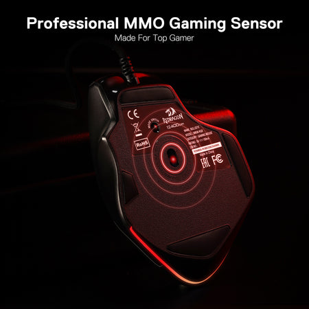 Redragon M806 Bullseye Gaming Mouse, 7 Programmable Buttons Wired RGB Gamer Mouse w/Ergonomic Natural Grip Build, Software Supports DIY Keybinds & Backlit