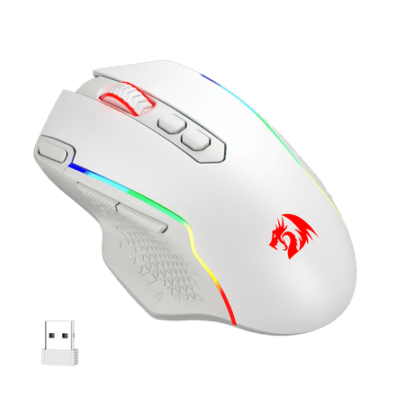 Redragon M810 Pro Wireless Gaming Mouse, 10000 DPI Wired/Wireless Gamer Mouse w/ Rapid Fire Key, 8 Macro Buttons, 45-Hour Durable Power Capacity and RGB Backlit for PC/Mac/Laptop
