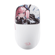 Redragon Anime M817 PRO White gaming mouse with anime character design on a black background