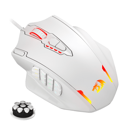 Redragon M908 IMPACT MMO Gaming Mouse up to 12,400 DPI High Precision  Mouse for PC, 18 Programmable Buttons, Weight Tuning Cartridge, 12 Side Buttons, 5 programmable user profiles, 16.8 Million Customizing LED Color Option