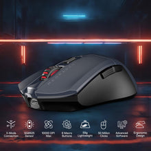 Redragon M995 LIT Wireless Gaming Mouse, 10000 MAX DPI Rechargeable Mouse, BT & 2.4G Wireless, 6 Macro Buttons, Ultra Lightweight, Reliable Power Capacity for PC/Mac/Laptop, Gray & Black