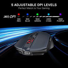 Gaming mouse with DPI settings on a dynamic background