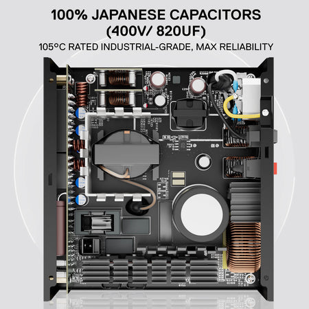 Redragon RGMS-1000W PRO 80+ Gold 1000 Watt Power Supply w/Upgraded ATX 3.1 & PCIe 5.1 Fully Modular, Compact 150mm Size, Smart ECO Low Noise Fan, 100% Japanese Capacitors, Full Mod Cables