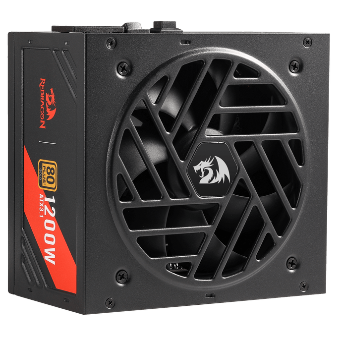 Redragon RGMS-1200W PRO 80+ Gold 1200 Watt Power Supply w/Upgraded ATX 3.1 & PCIe 5.1 Fully Modular, Compact 150mm Size, Smart ECO Low Noise Fan, 100% Japanese Capacitors, Full Mod Cables